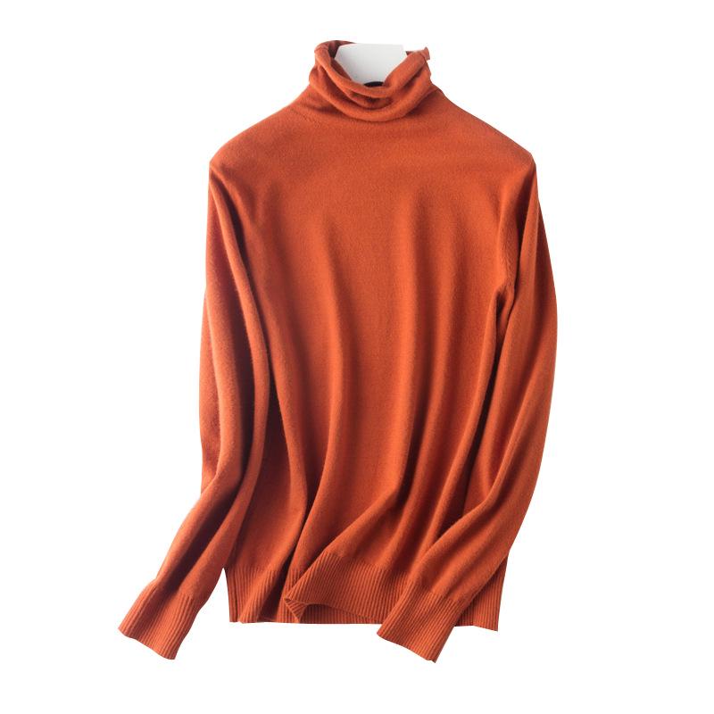 Women's Autumn Winter Korean Style High Neck Slim-Fit Knit Base Layer Sweater Fashionable and Versatile