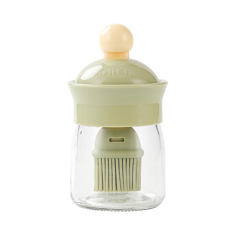 

Бутылка-кисточка для силиконового масла с бутылкой, бутылка-кисточка для масла для барбекю, контроль масла, соус с большим диаметром для жарки яиц и стейков зелёный