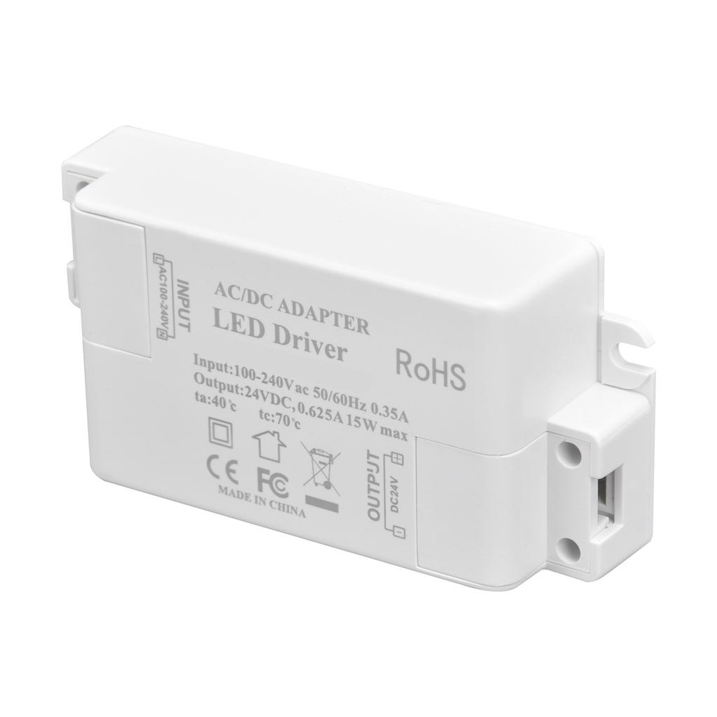 LED-driver DC24V 0,625A 15W DIY-lampe Lavspent LED-drivertransformator AC 100‑240V