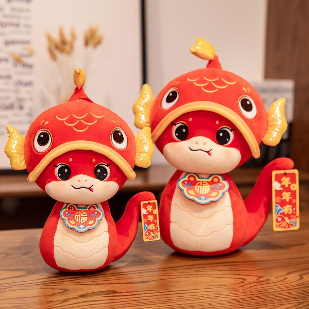 Chinese Style Wealth Snake Year Mascot Toy Blessing Lucky Snake Doll Keychain  Children