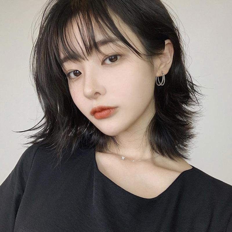 Women's retro earrings fashion temperament human stud earrings Internet celebrity simple personality earrings Double large circle earrings