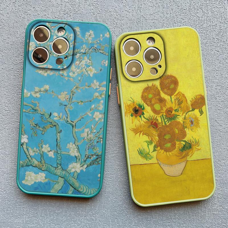 Retro Van Gogh Oil Paint Phone Case For iPhone 17 16 15 11 13 12 14 Pro MAX 15 14 Plus XR XS X Vintage Shockproof Cover Funda