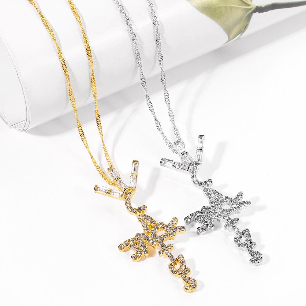 Trendy Hip Hop Cactus Jack Diamond Pendant Necklace by Travis Scott