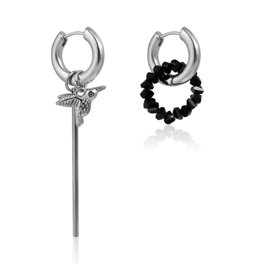 Personalized Simple Ins Wind Crystal Circle Bird Element Ear Buckle Earrings Sexy Earrings