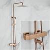 Rose Gold Thermostatic Bathtub and Shower Faucet Gold Bath Shower Set Brass Black Rainfall Shower & Hand shower Faucet Set
