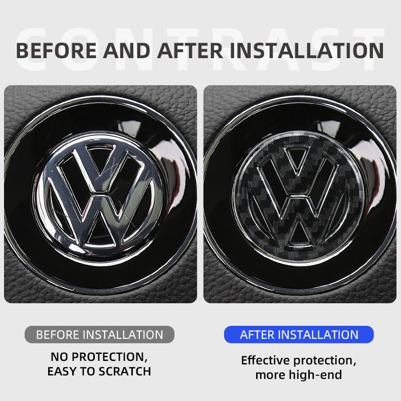 For VOLKSWAGEN VW 40 45 50mm ABS Hollow Out Car Steering Wheel Center Emblem Sticker For Volkswagen Polo VW GTI Golf Jetta Beetl