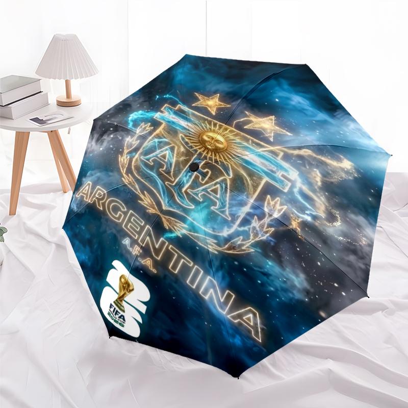 Printed Argentina Football Printed Folding Umbrella,Outdoor,Leisure,And Travel Umbrella,Durable Umbrella Fabric,Birthday And Holiday Gift
