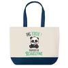 Tote Bag - PLANETEE - Roselyne Pas Touche Panda - Bleu - Coton - 40×45 Cm