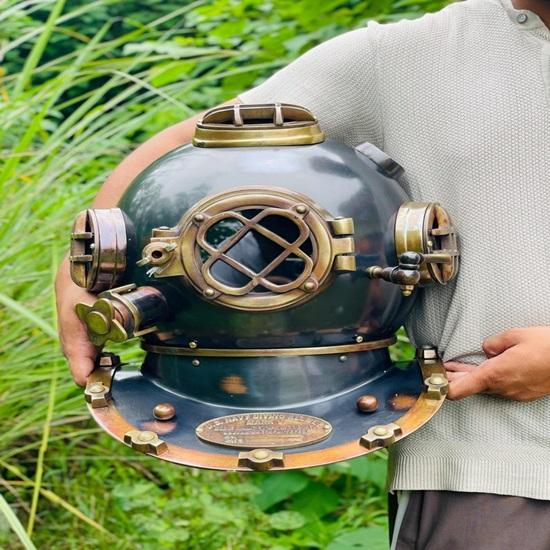 

Черный водолазный шлем, Военно-морской водолазный шлем ВМС США 45,72 см Тяжелый морской водолазный шлем