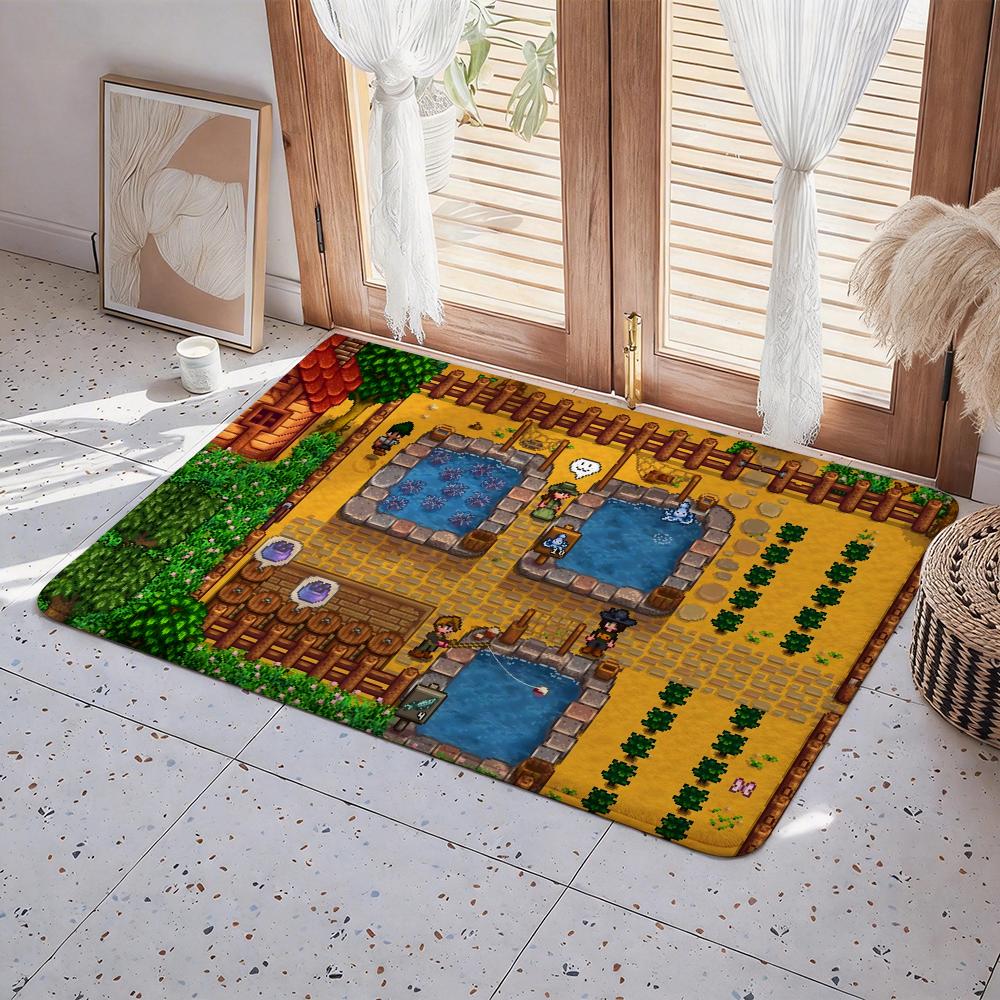 Game S Stardew Valley Floor Mat Eco Flannel Doormat Non Slip Odorless Indoor Floor Rug Soft Short Plush Home Mat