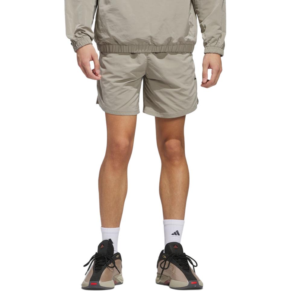 Adidas Solid Color Loose Fit Drawstring Casual Shorts Unisex Shorts Light-Brown JC7842