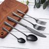 24/28/32 Pieces Black Tableware Stainless Steel Western Cutlery Set Elegant Dinner Set Mirror Knife Fork Spoon Kitchen Utensils