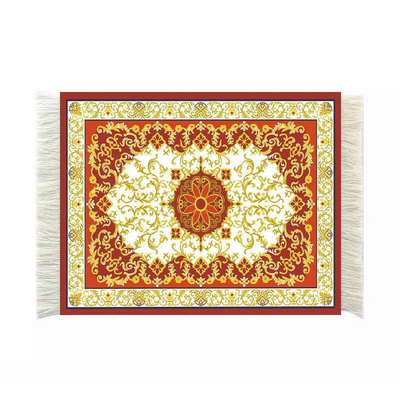 

1шт бахрома коврик ретро мини персидский тканый коврик коврик для мыши офисный ковер узор стол декор ремесло арабский 27x18x0.2cm