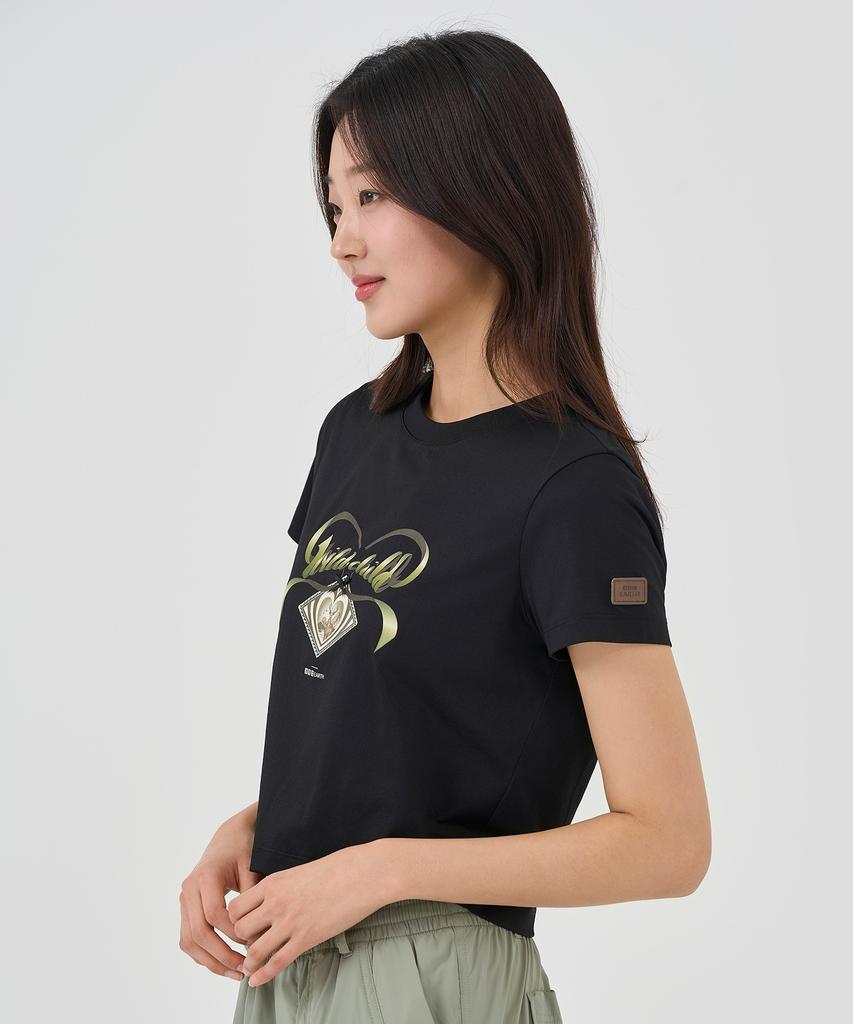 BBC EARTH W Ribbon Short Sleeve Round_Black