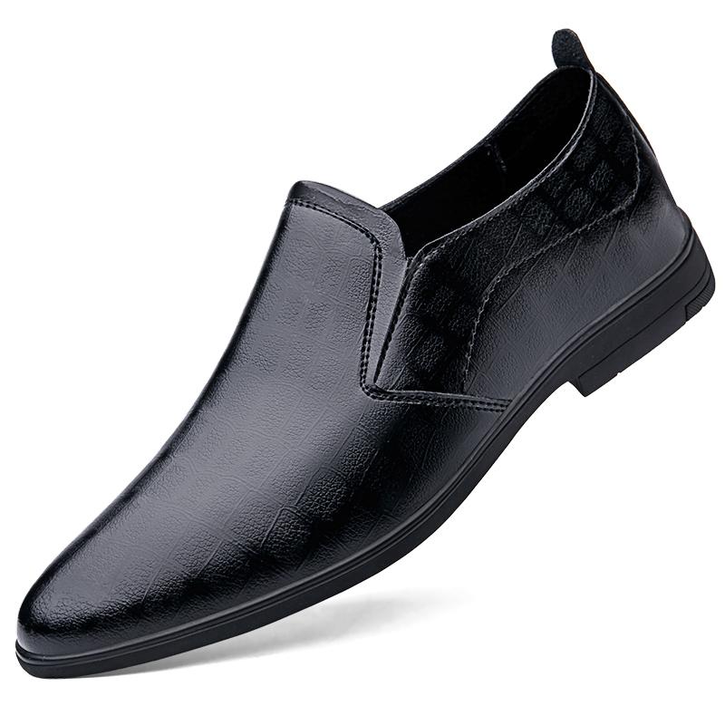 Men Minimalist Oxfords Shoes Men Leather Casual Shoes 2025 New Elegantes Flats Business Shoes Lace-Up All-match Dress Footwear