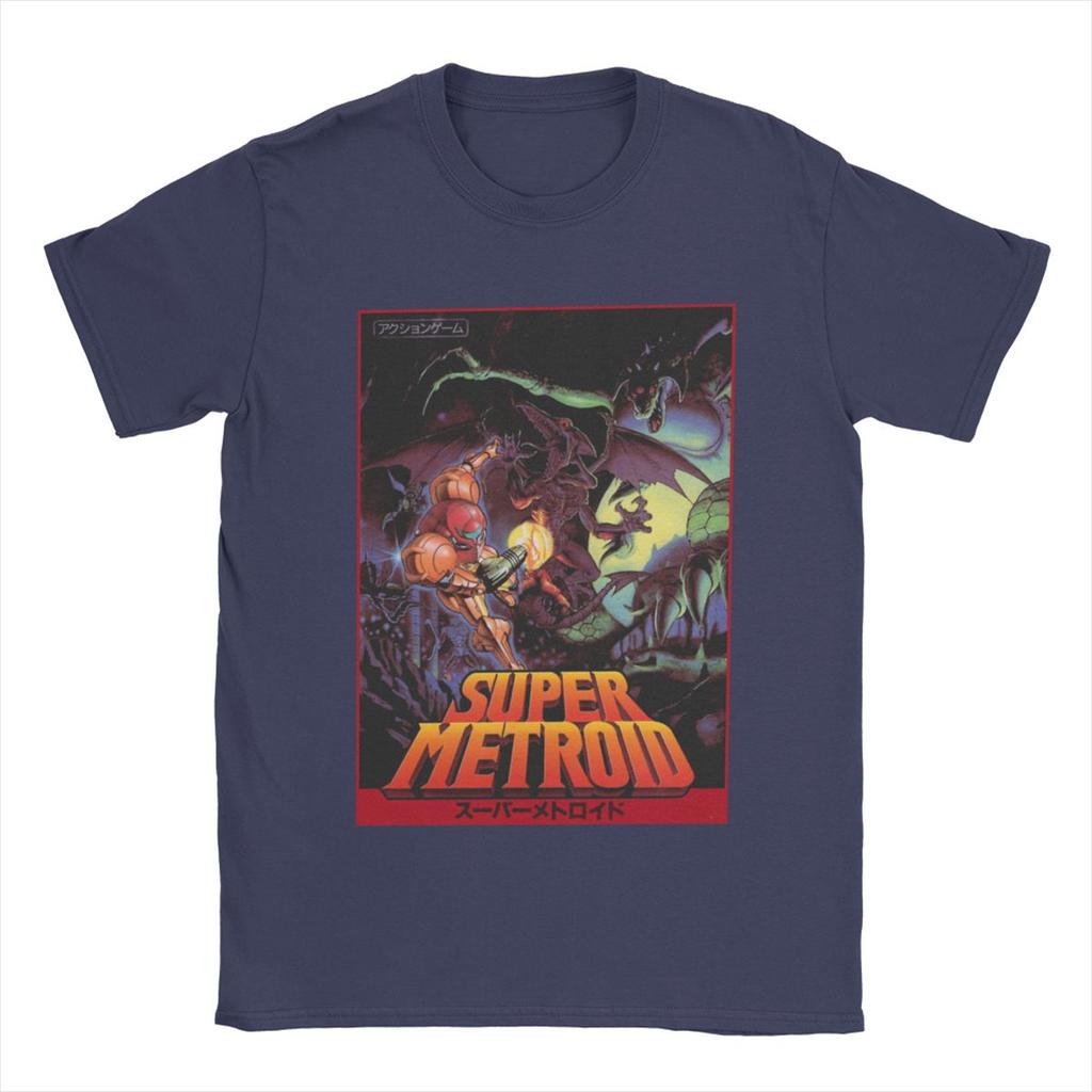 Super Metroid T-Shirt Men's Women's Cotton Retro T-Shirt O-Neck Game Merchandise T-Shirt Short Sleeve Top Classic