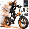 Foldable Electric Mountain Bike ZAZAWORK CF1000 48V 20Ah 1000W 150km Range Hydraulic Disc Brakes & Suspen All-Terrain/Urban E-Bikesion