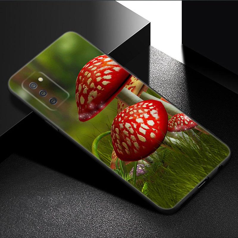 Aesthetic Trippy Mushrooms Phone Case For Samsung Galaxy A01 A03 Core A04 E A02 A05 A10 A20 A21 A30 A50 S A6 A8 + A7 Black Cover