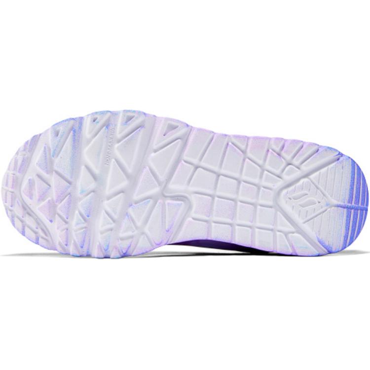 Skechers Kinder Uno Bequem Vielseitig Rutschfest Langlebig Niedrig geschnittene Freizeitschuhe Kinder Sneaker Blau Lila 310486L-BLMT