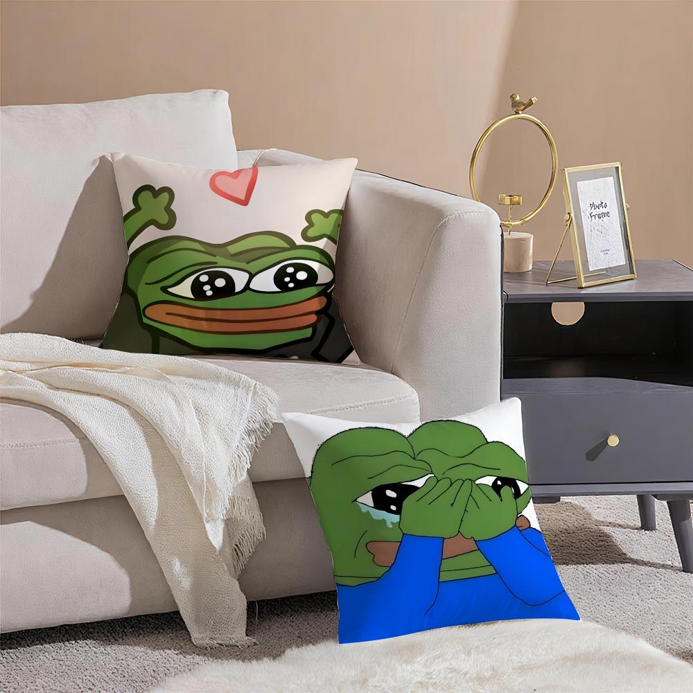 P-Pepe The Frog Cushion Cover Linen Pillowcase Cover Soft Decor For Sofa Home Room