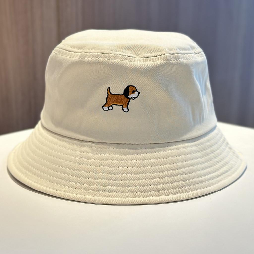 

Fisherman Casual Cotton Cap With Cartoon Dog Embroidery Design For Daily