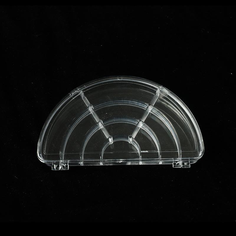 10-grid Semicircular Sector-shaped Jewelry Nail Slices Small Jewelry Storage Box
