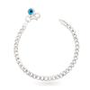 Sterling Silver Gourmet Bracelet With Evil Eye Detail, Cuban Chain For Woman, Turkish Silver Jewelry