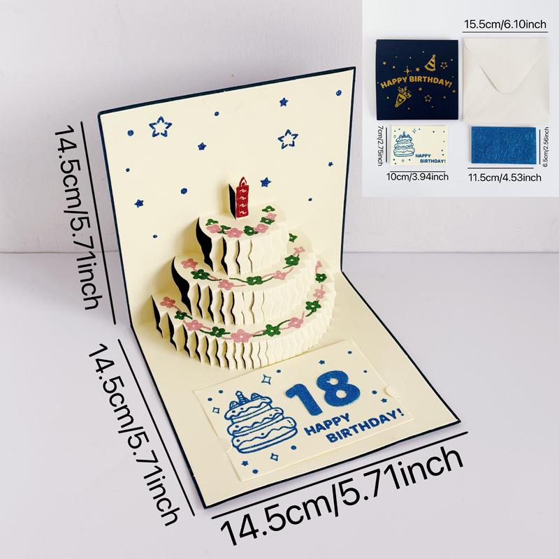 3D Pop-up Butterfly & Cake Birthday Greeting Card
