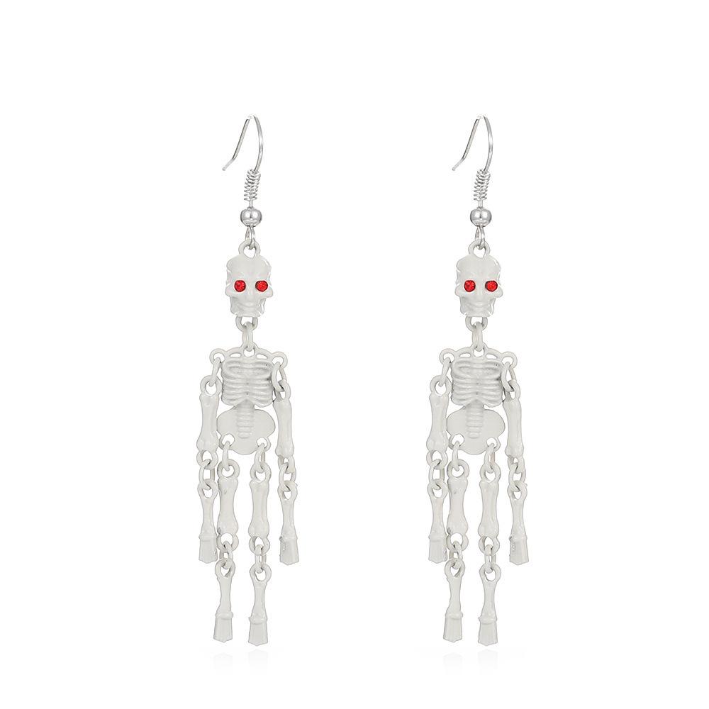 Retro Gothic Punk Bat Skull Spider Pumpkin Halloween Earrings