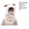 Children Hat With Scarf Design Antler Decoration Thickened Warm Plush Winter Hat