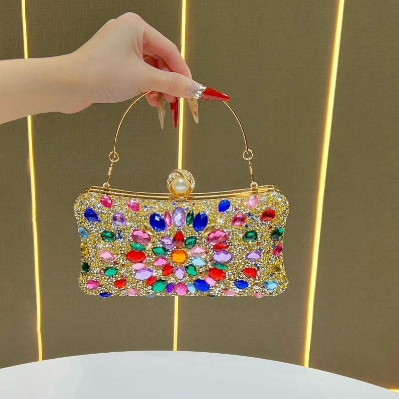 Diamond-studded Evening Bag for Ladies, Fashionable Handbag, Light Luxury Crossbody Bag, Glittering Diamond Clutch Bag