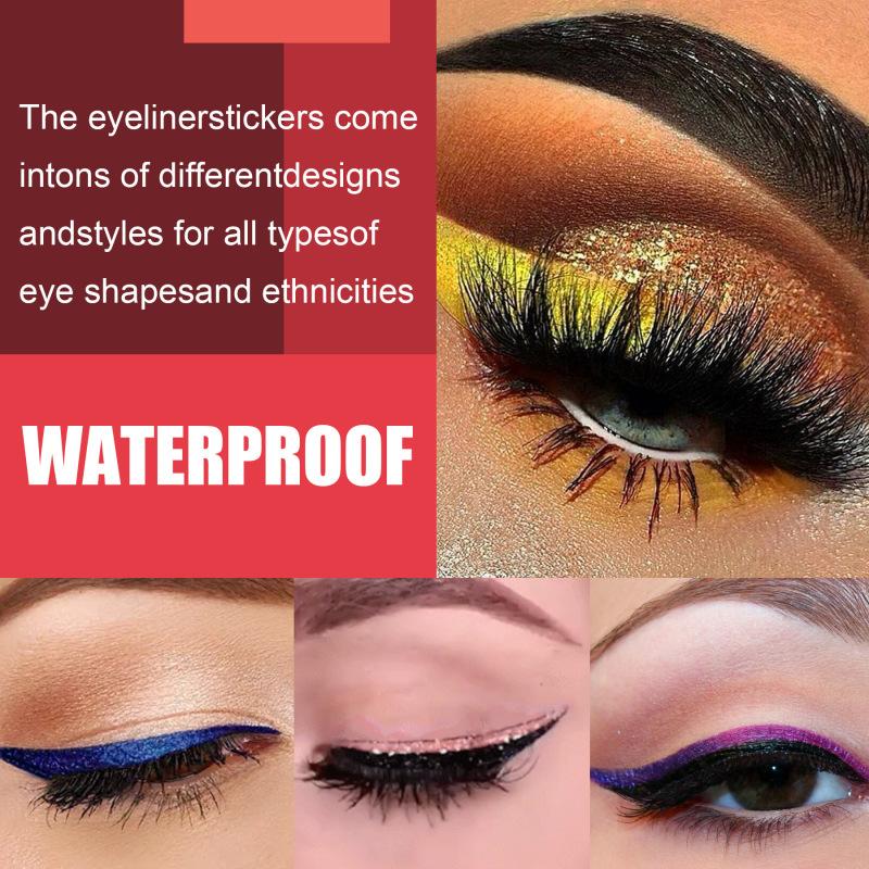 Set di adesivi per trucco occhi ciglia finte Riutilizzabile Eyeliner e adesivi per ciglia Eyeliner glitterato