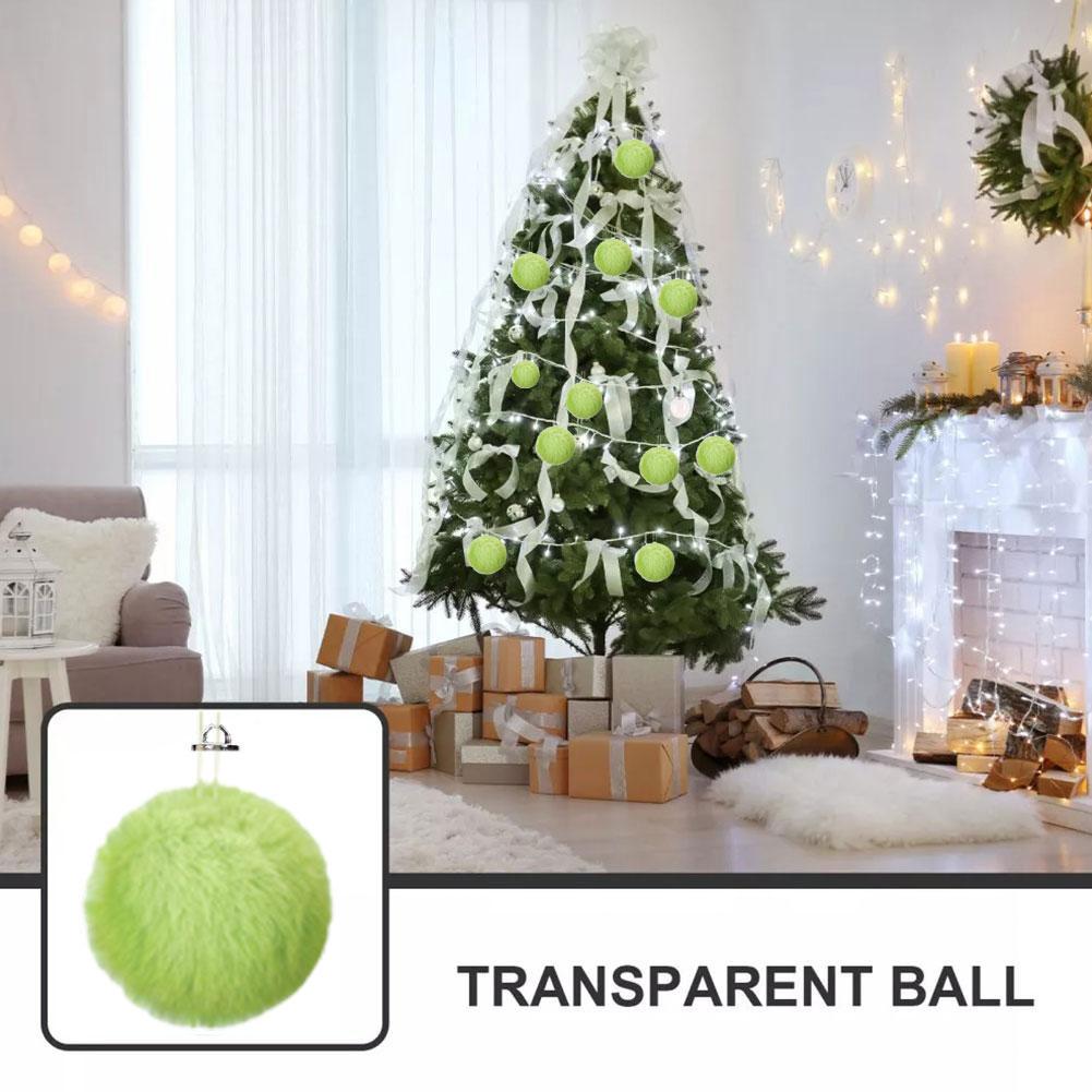 12pcs Plush Christmas Ball Decoration Christmas Tree Decoration Christmas Party Christmas Tree Home Furnishings