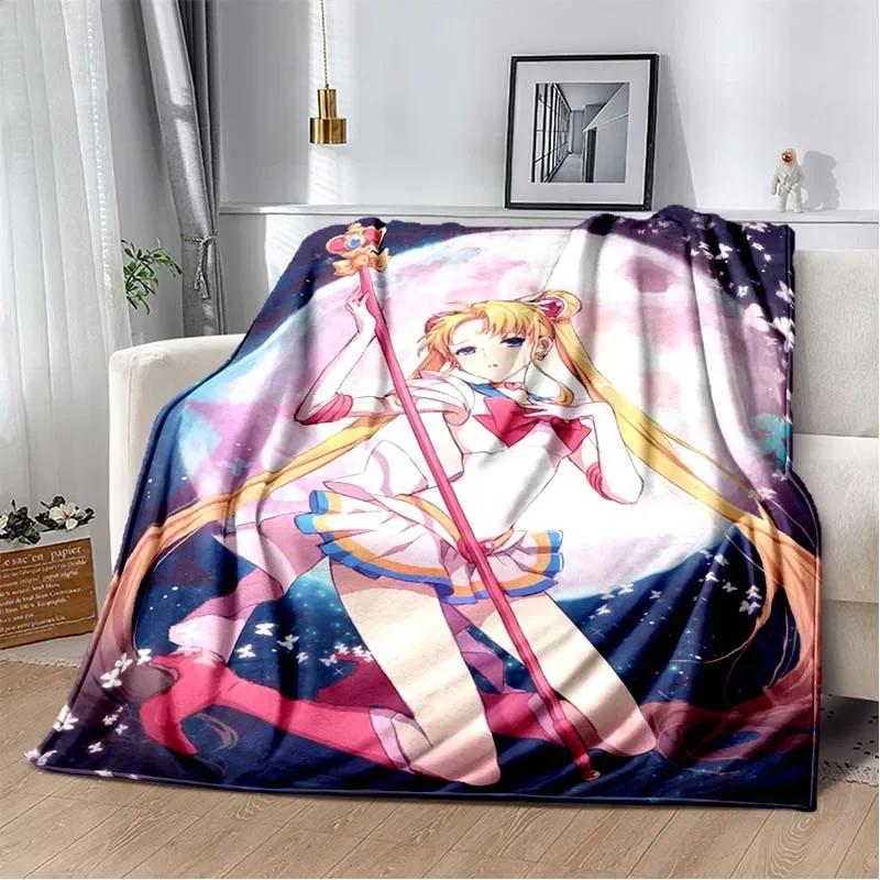 Pătură drăguță S-Sailor-Moon cu desene animate 3D imprimate modă moale confortabilă sufragerie dormitor canapea pat pătură de călătorie cadou de aniversare pentru copii