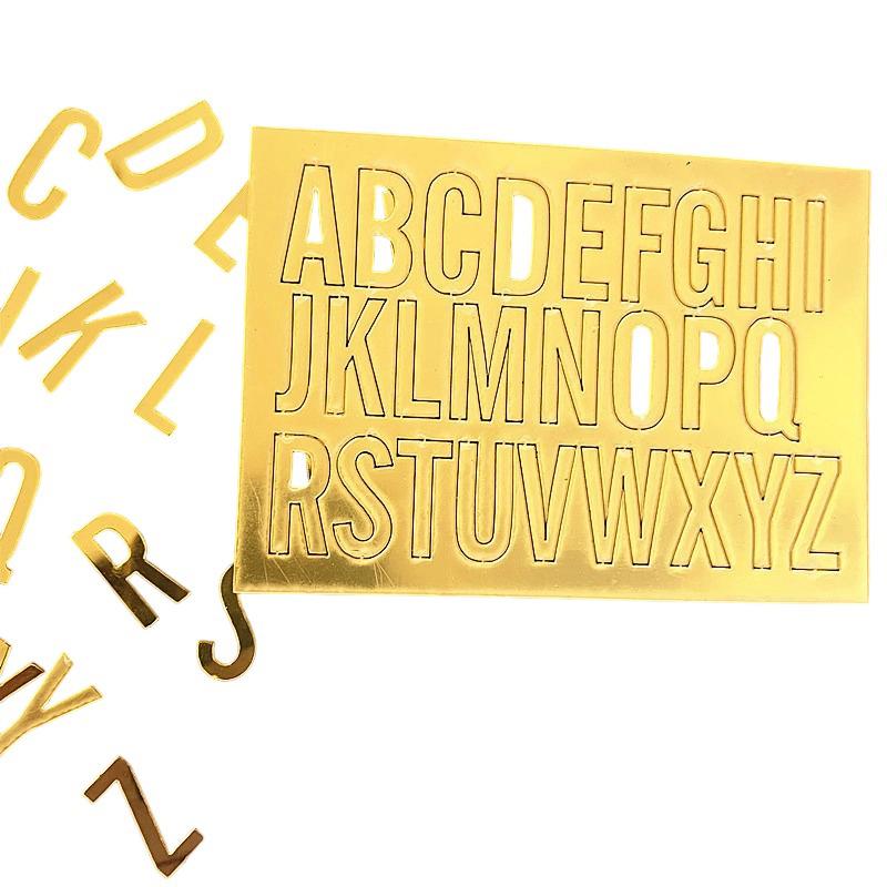 Golden 26 Letter Acrylic DIY Birthday Cake Decoration English Letter Wedding Party Supplies