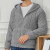 Mens Elegant Leisure Casual Plush Hooded Jacket European Style 2025 Winter Classic Basic Tops Outerwear Men Slim Comfy Jackets