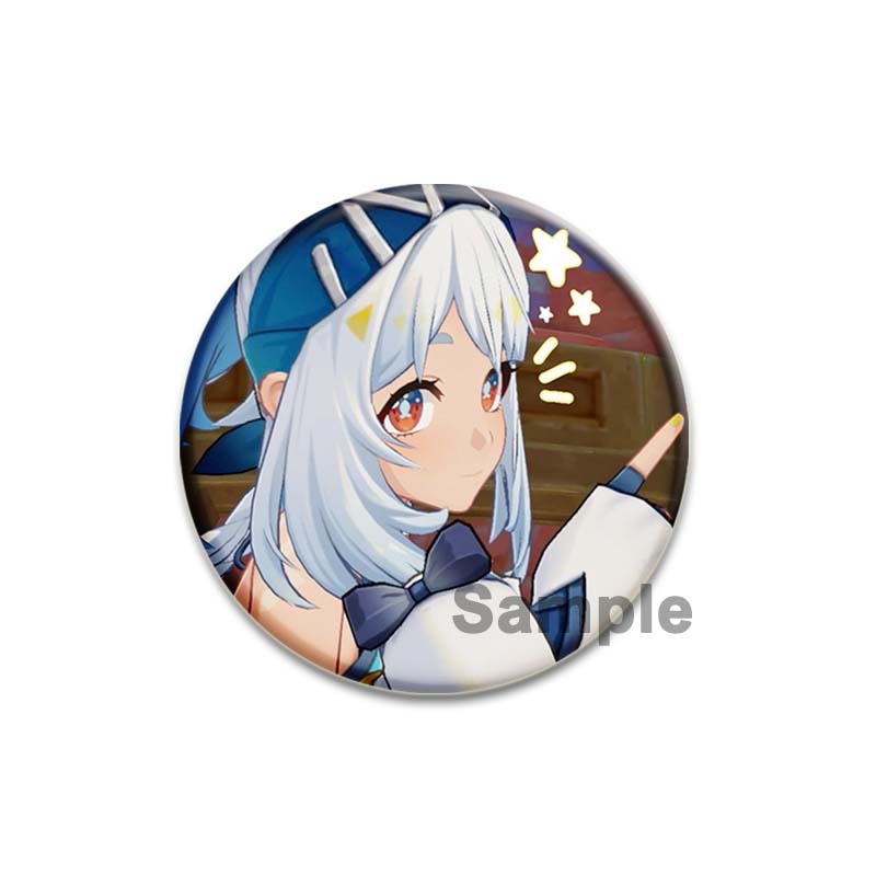 Anime Game Genshin Impact Mualani Soft Button Pins Character Kinich X Mualani Fanart Brooch Handmade Badge Fans Collection Gifts