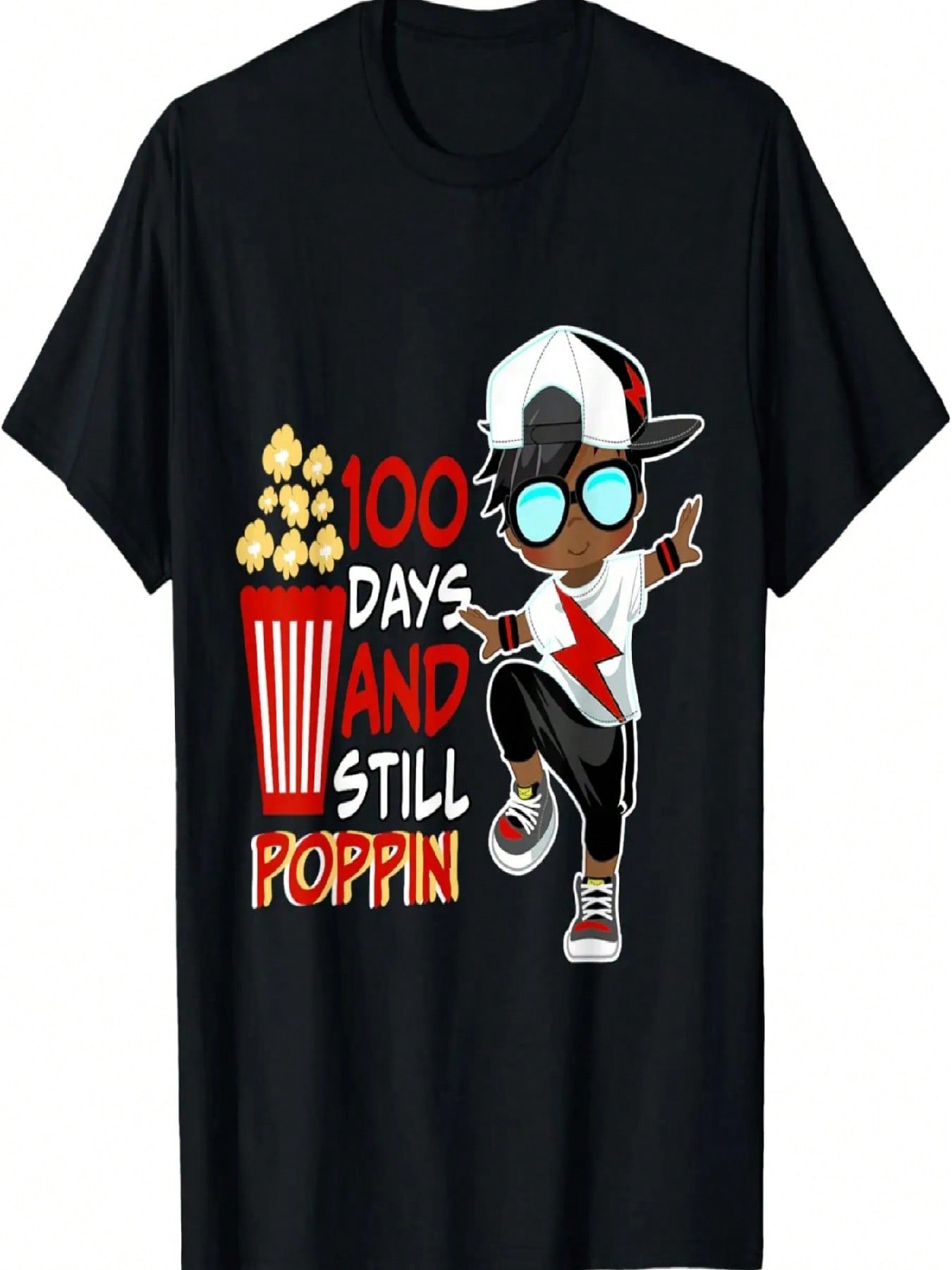 100 Days Of School And Still Poppin African American Boy T-Shirt S разноцветный
