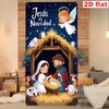 Christmas Door Decoration Shining Stars Christ Jesus Nativity Pattern Photography Background New Year Christmas Party Supplies