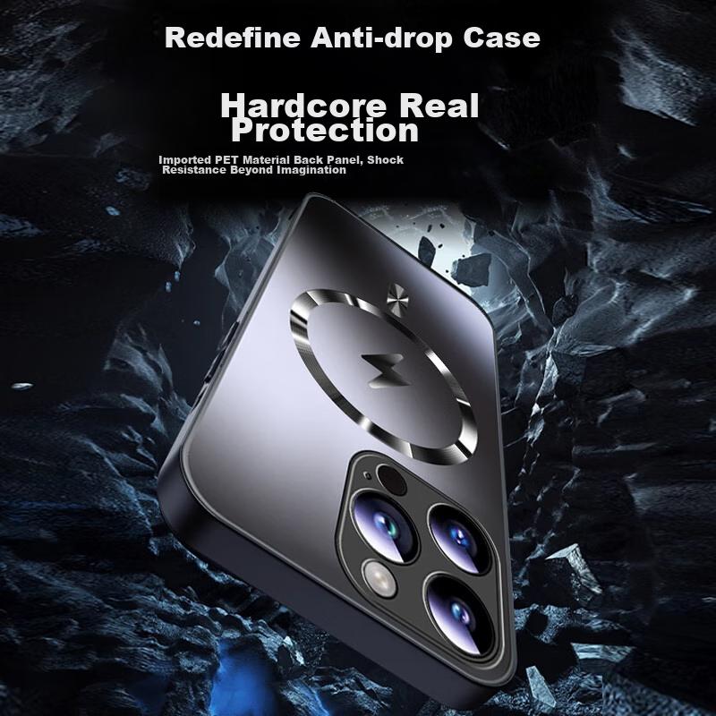 IPhone 16 Pro Max Case, IPhone 16 Pro Max Protective Cover, MagSafe Magnetic Full Protection Ultra-Thin Shockproof Hard, AG Lightning Style Black