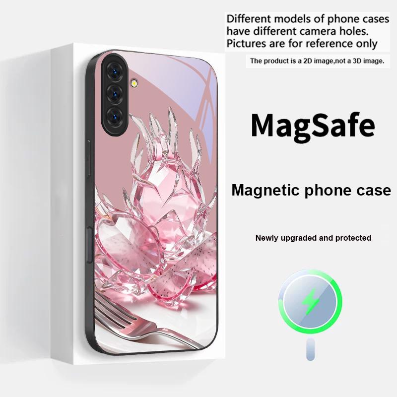 Familiar Dragon Fruit For Magsafe Samsung S25 S25 Edge S25Ultra S8 9 10 20 S21 Pro 22 Plus S23 FE S24 Ultra Glass Phone Case