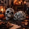 Lot de 2 Têtes de Mort 15 cm pour Décoration Halloween – Crânes Squelette, Décoration Effrayante pour Fête et Soirée Halloween