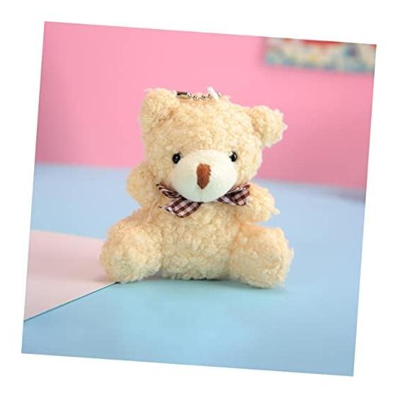 STOBOK Bear Keychain Cute Plush Bag Charm Mini Animal Pendant Hanging Decoration Small Accessories