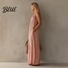 Lightweight Women Dress Women's Summer One Shoulder Beach Sundress Pleated A-line Flowy Long