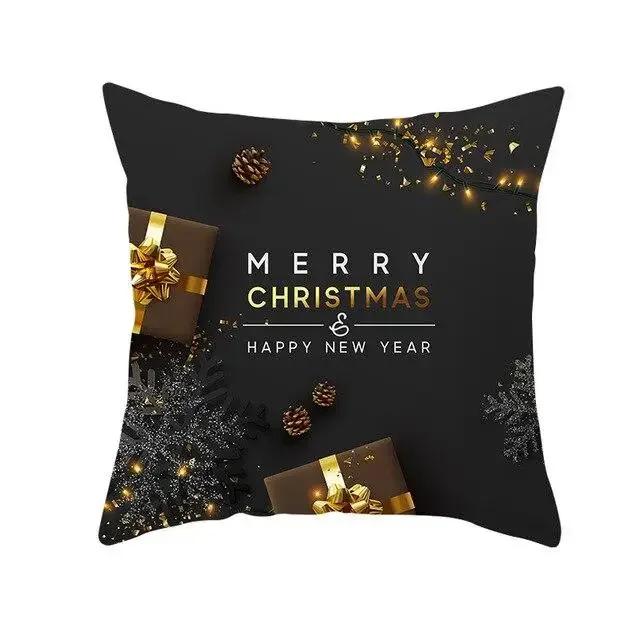 Home Decoration of Golden Deer Christmas Tree Santa Santa Pillow House Cushion Sofa Cushion Cushion Cushion Decoración Navideña