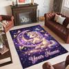 Alfombra de Suelo de Terciopelo de Cristal con Temática de Unicornio, Alfombra Cálida Personalizada con Nombre y Texto, Decoración del Hogar