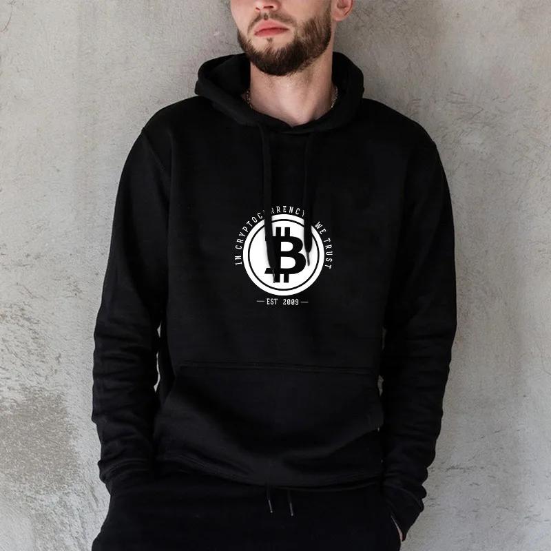 2024 Bitcoin Digital Currency Blockchain Men's Spring Luxury Casual Hoodie Casual Loose Hoodie Long Sleeved Sports Top WK