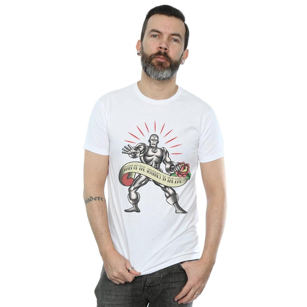Marvel Mens Iron Man The End Tattoo T-Shirt