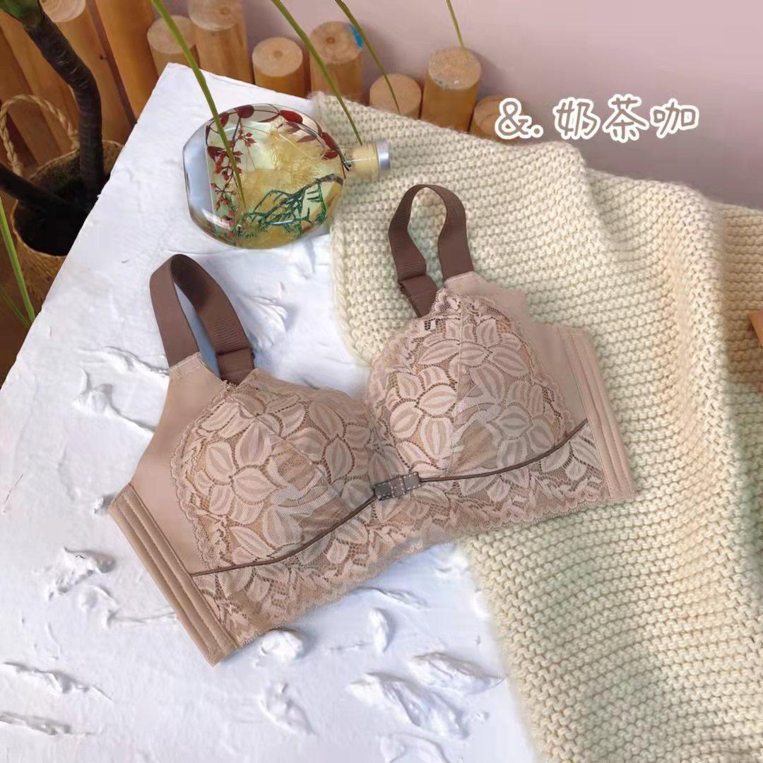 

Romantic latex big breasts show small thin cup sexy plus cup underwear adjustment type anti-large size lace bra 105