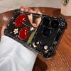 Cherry Floral Bow Pattern Electroplated Shockproof Phone Case For Samsung Galaxy S23 S24 S25 S26 Ultra S22 S21 Plus FE Cover